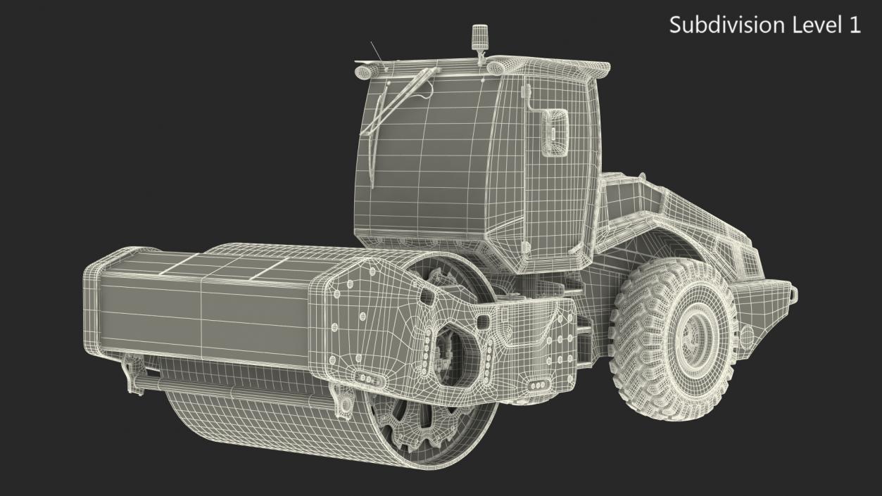 3D Heavy Duty Single Drum Compactor Dirty model