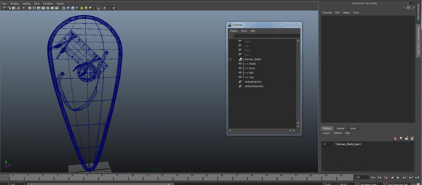 3D Norman Shield model