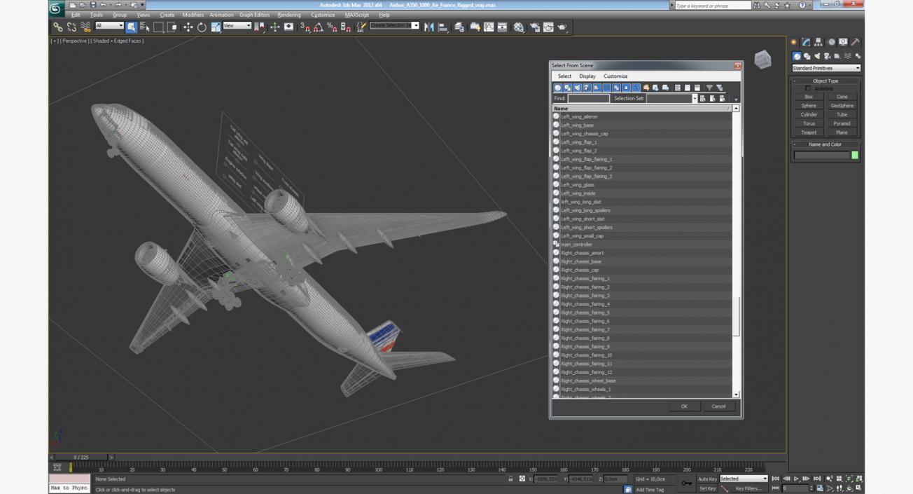 Airbus A350-1000 Air France Rigged 3D model