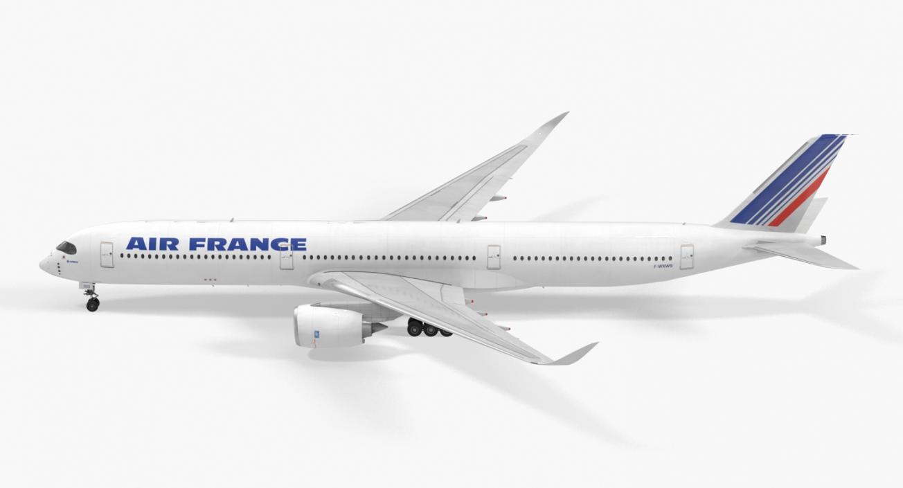 Airbus A350-1000 Air France Rigged 3D model