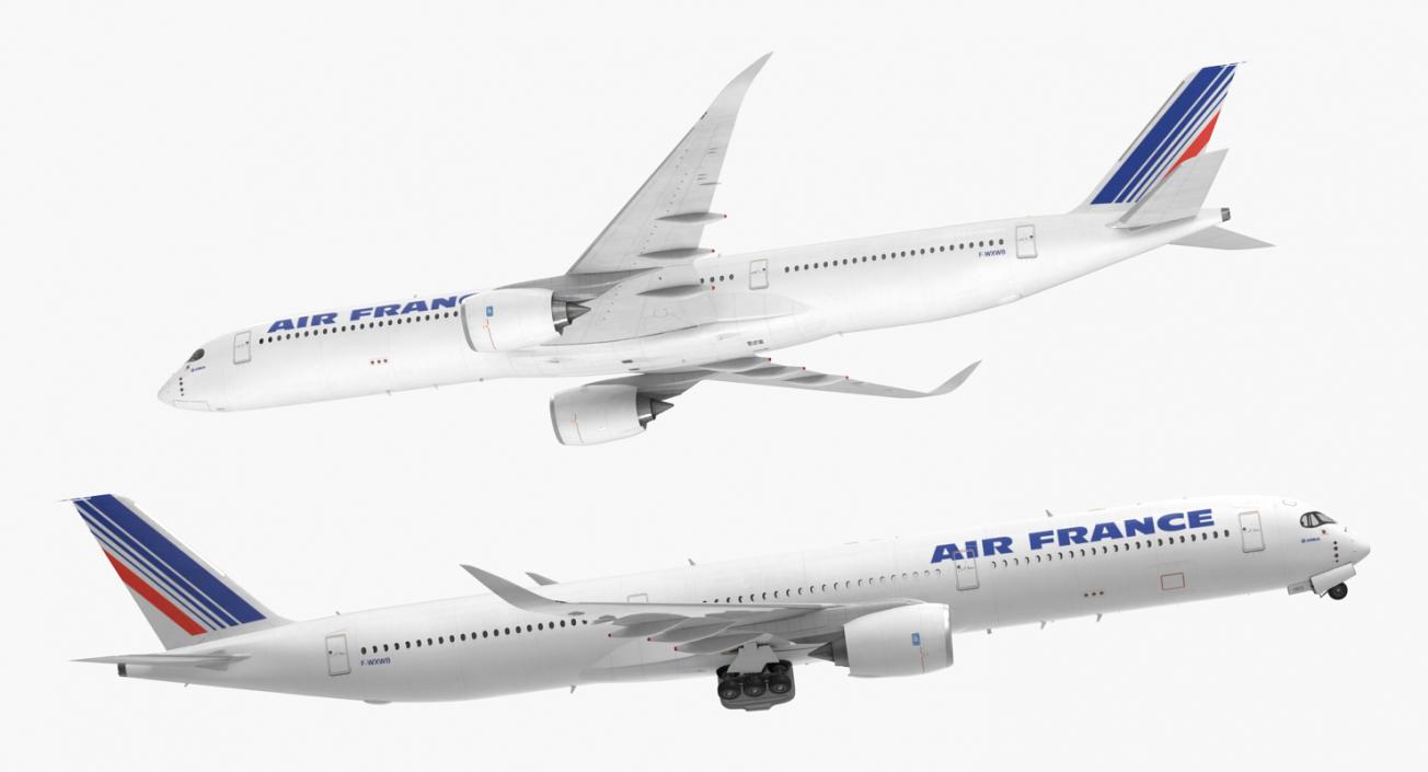 Airbus A350-1000 Air France Rigged 3D model