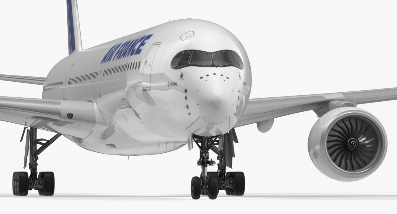 Airbus A350-1000 Air France Rigged 3D model