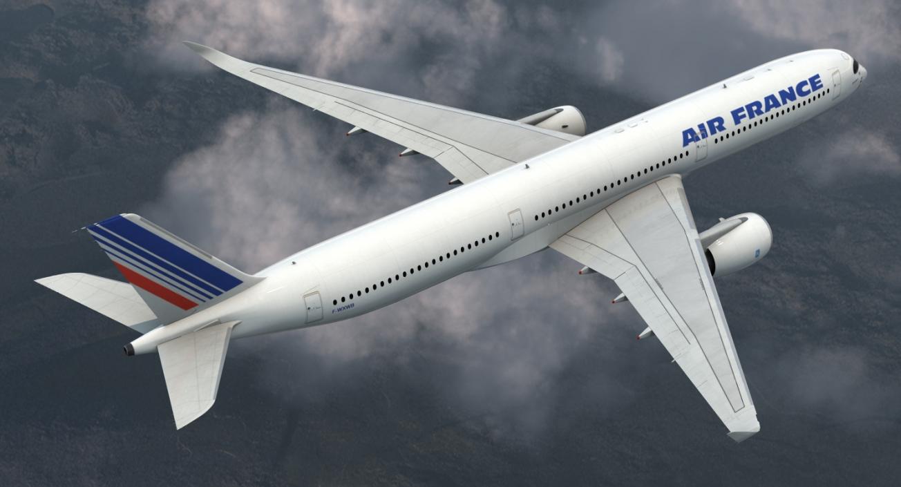 Airbus A350-1000 Air France Rigged 3D model