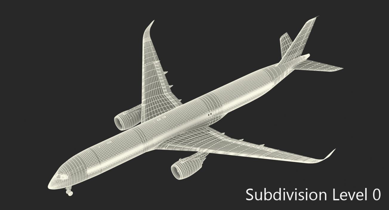 Airbus A350-1000 Air France Rigged 3D model