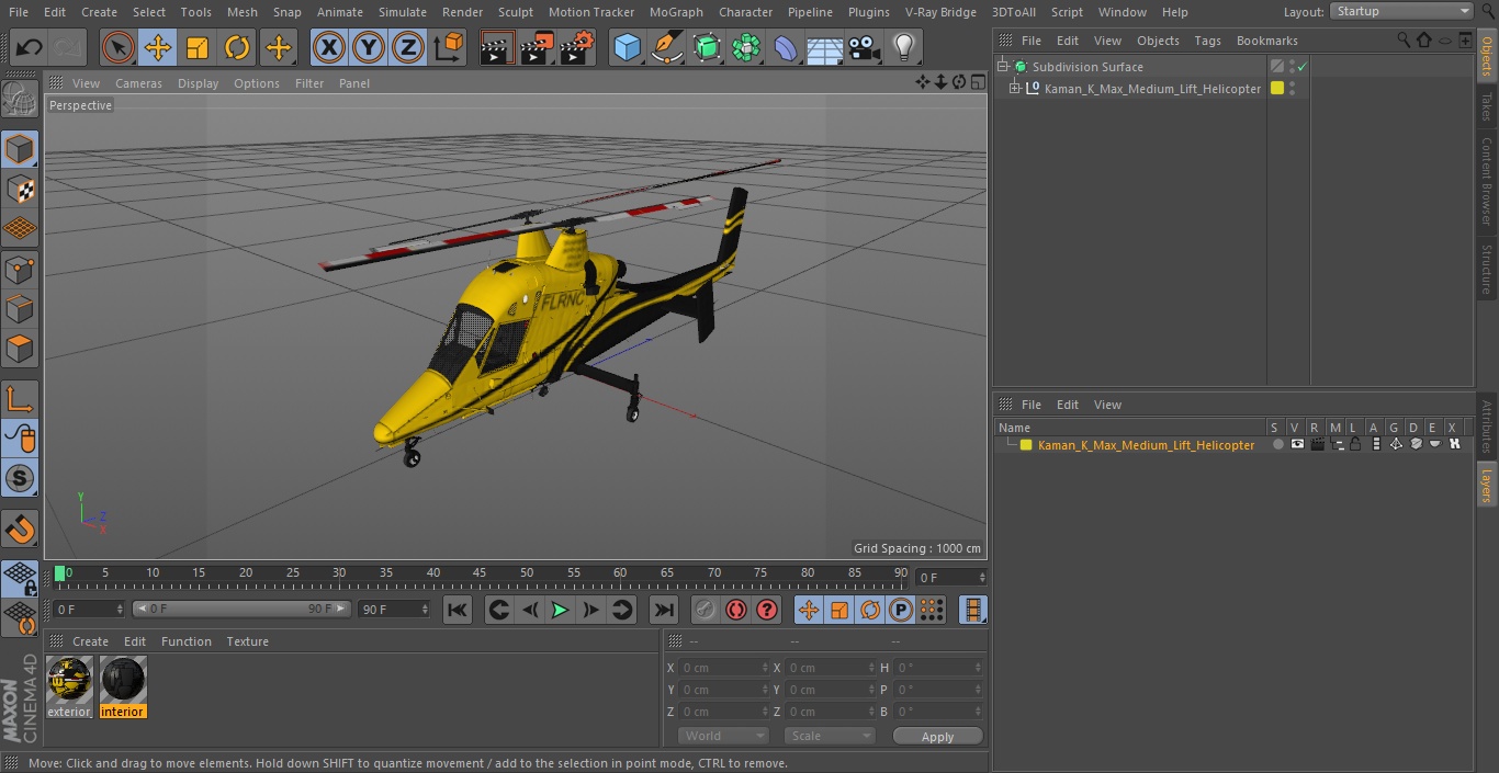 Kaman K Max Medium Lift Helicopter 3D model