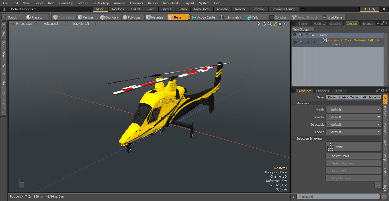 Kaman K Max Medium Lift Helicopter 3D model