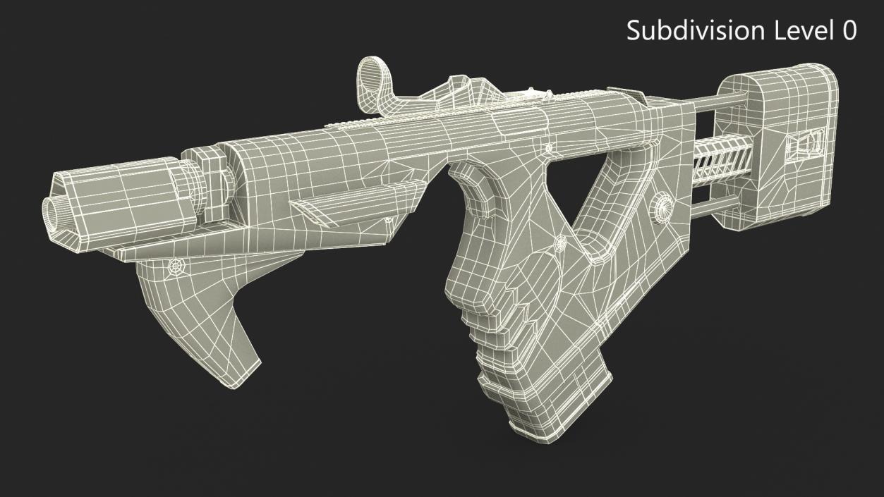 Sci-Fi SMG Yellow 3D