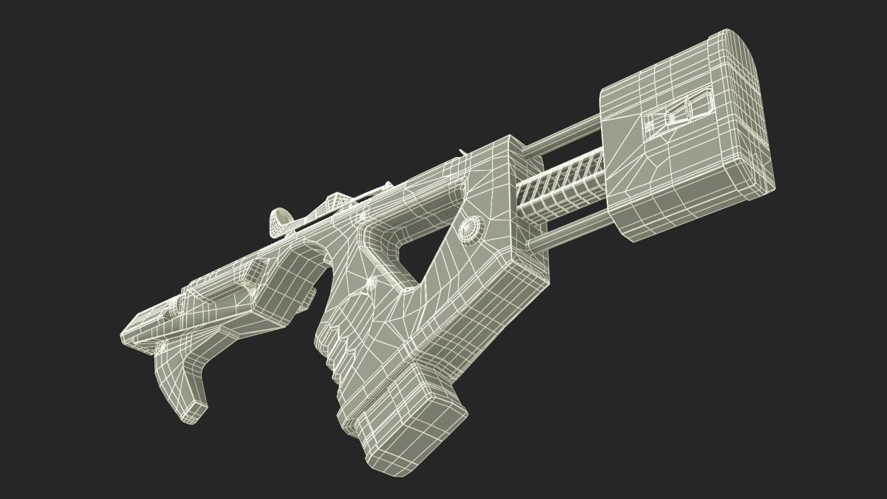 Sci-Fi SMG Yellow 3D