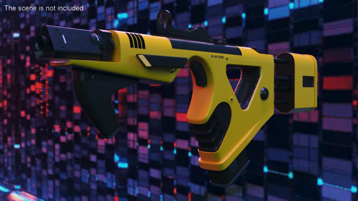 Sci-Fi SMG Yellow 3D