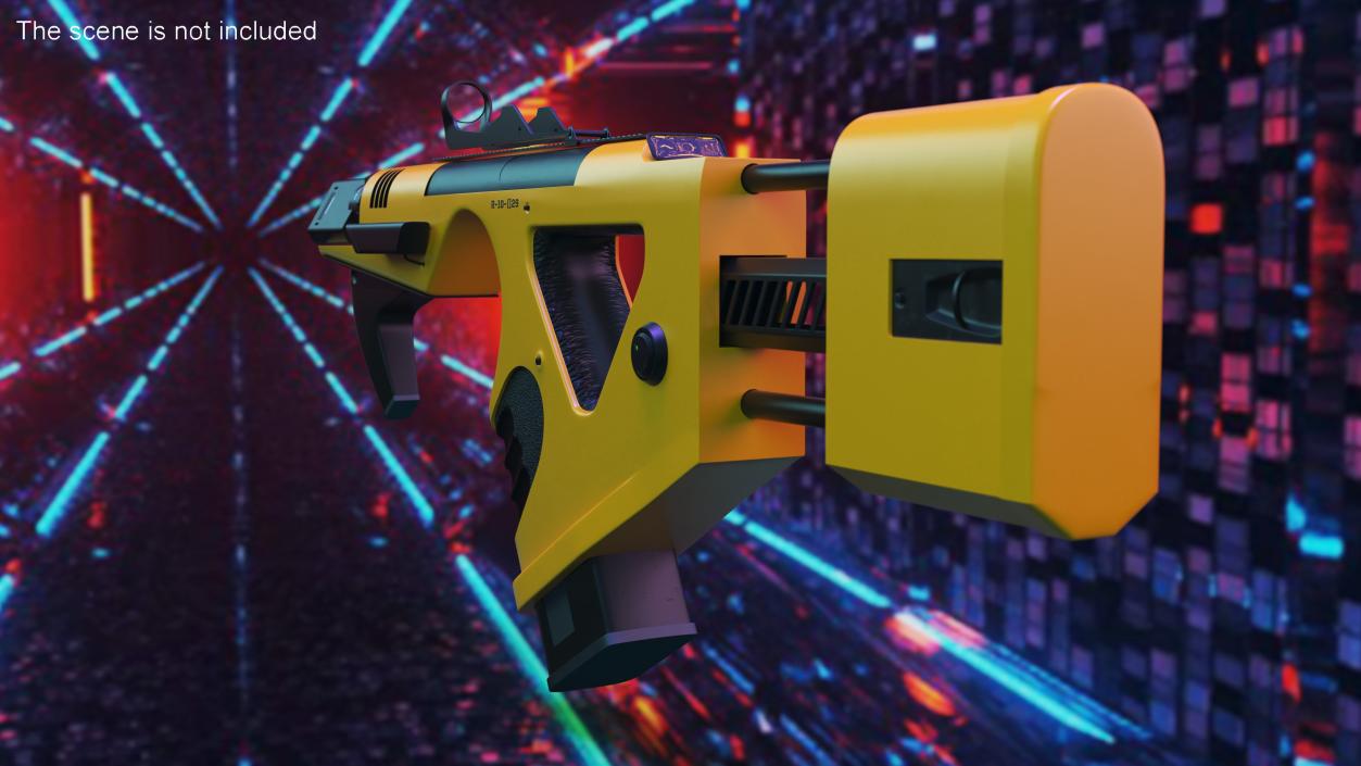 Sci-Fi SMG Yellow 3D