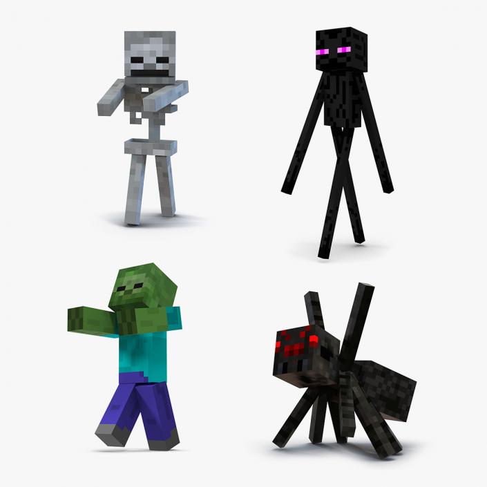 3D model Minecraft Characters Rigged Collection 2