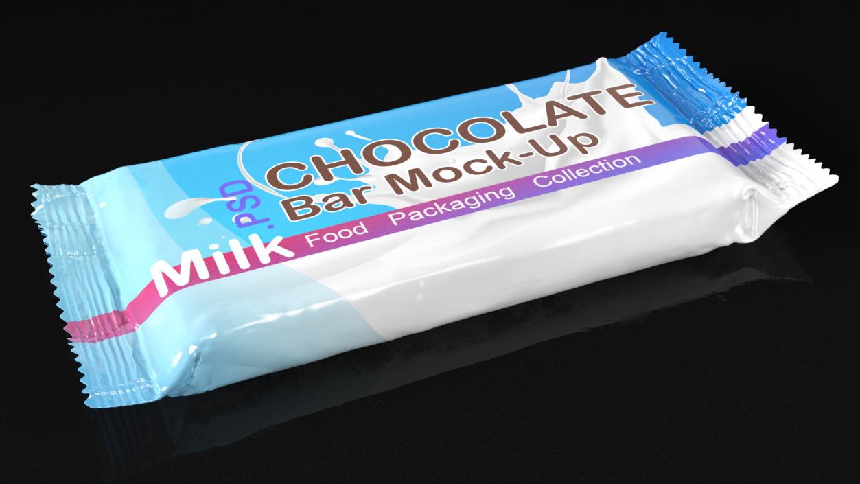 3D Milk Chocolate Bar Package Mockup model