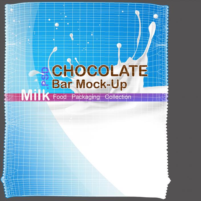 3D Milk Chocolate Bar Package Mockup model