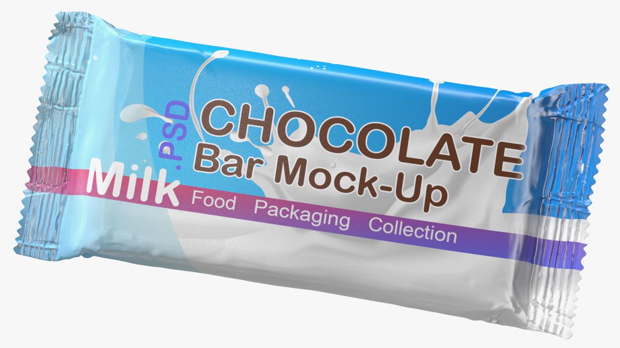 3D Milk Chocolate Bar Package Mockup model