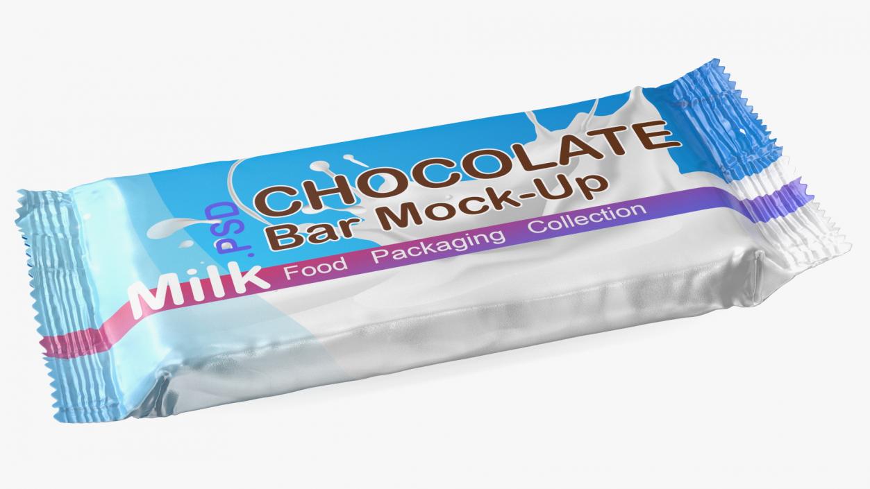 3D Milk Chocolate Bar Package Mockup model