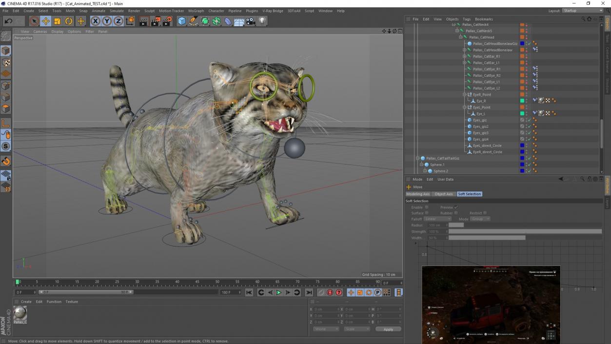 3D Cat Rigged Animated for Cinema 4D model