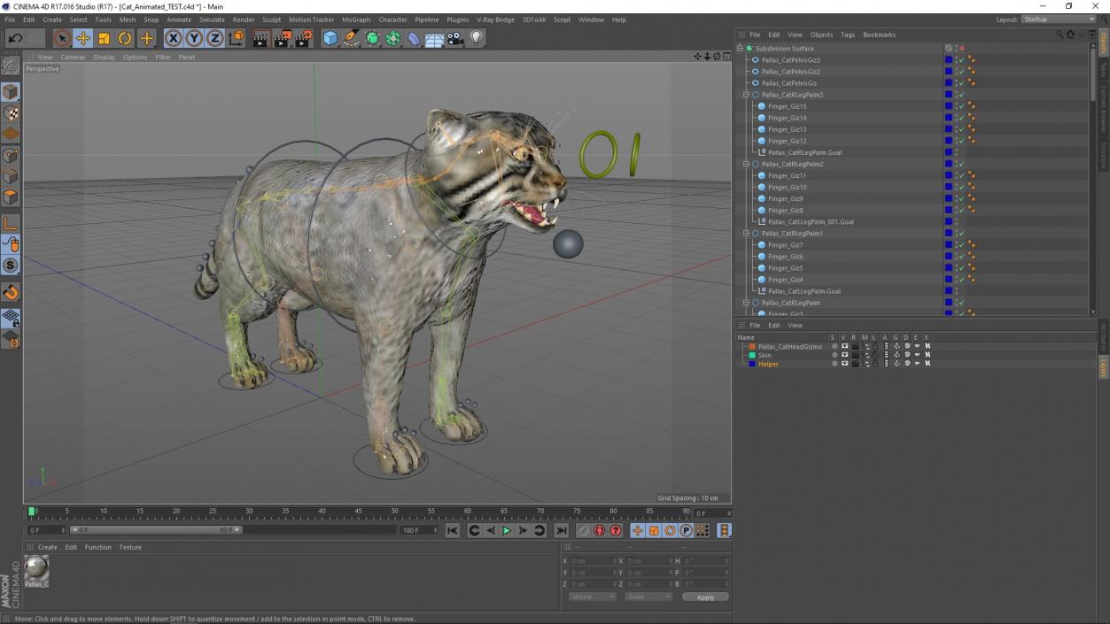 3D Cat Rigged Animated for Cinema 4D model