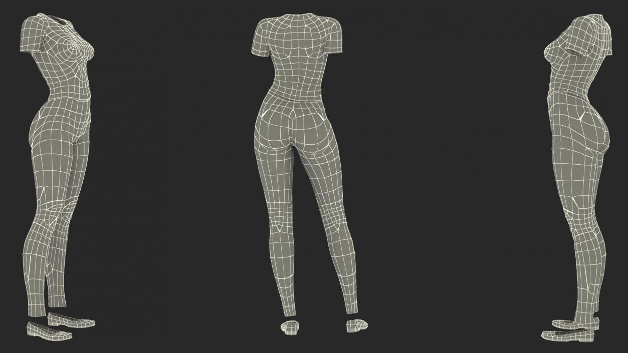 Casual Women Summer Suit 3D model