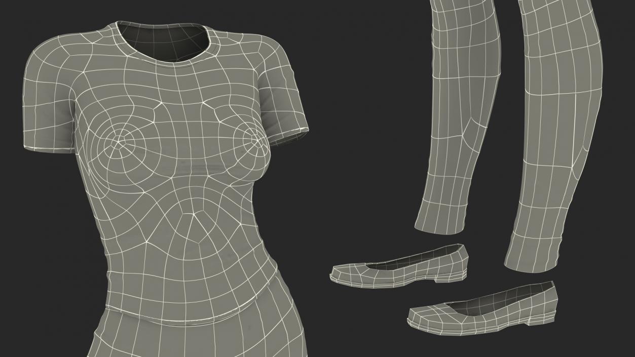 Casual Women Summer Suit 3D model