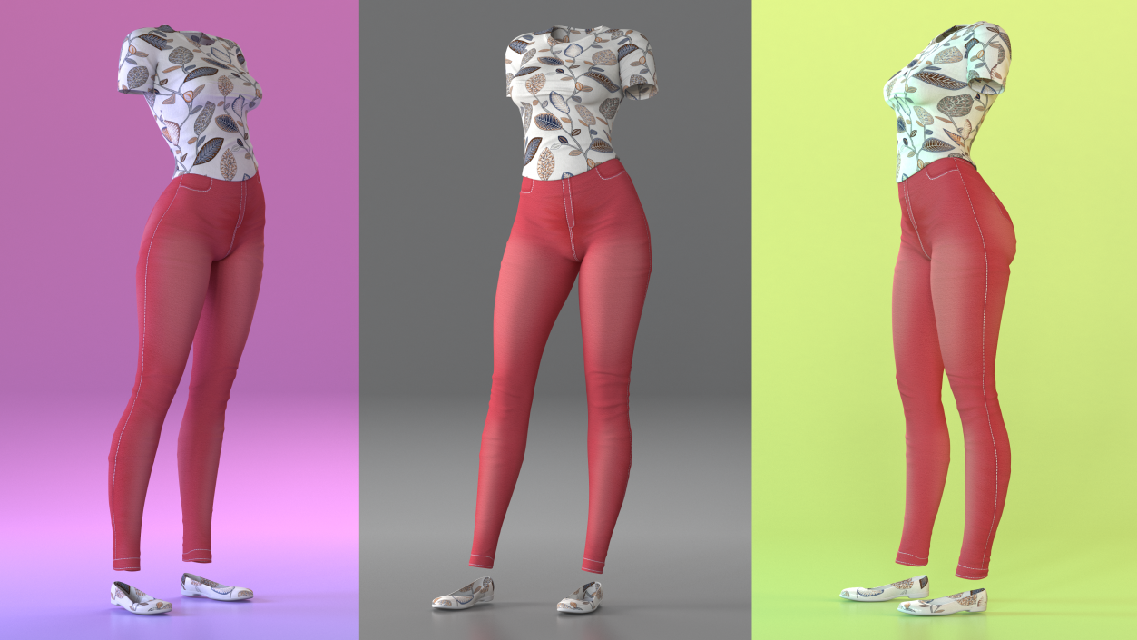 Casual Women Summer Suit 3D model