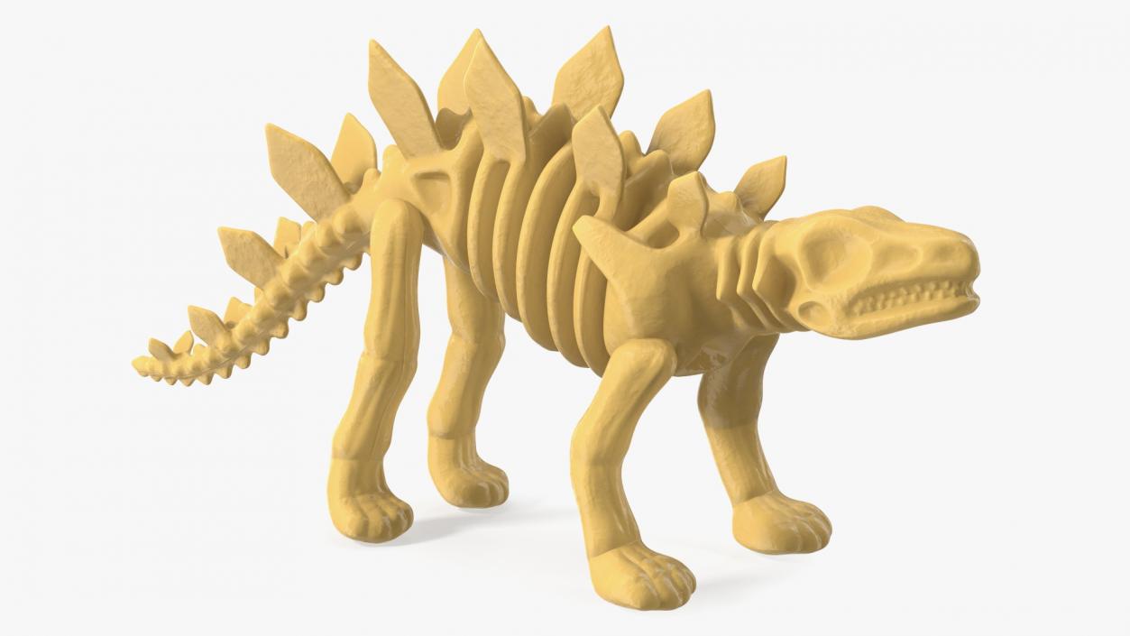 Stegosaurus Skeleton Plastic Toy 3D