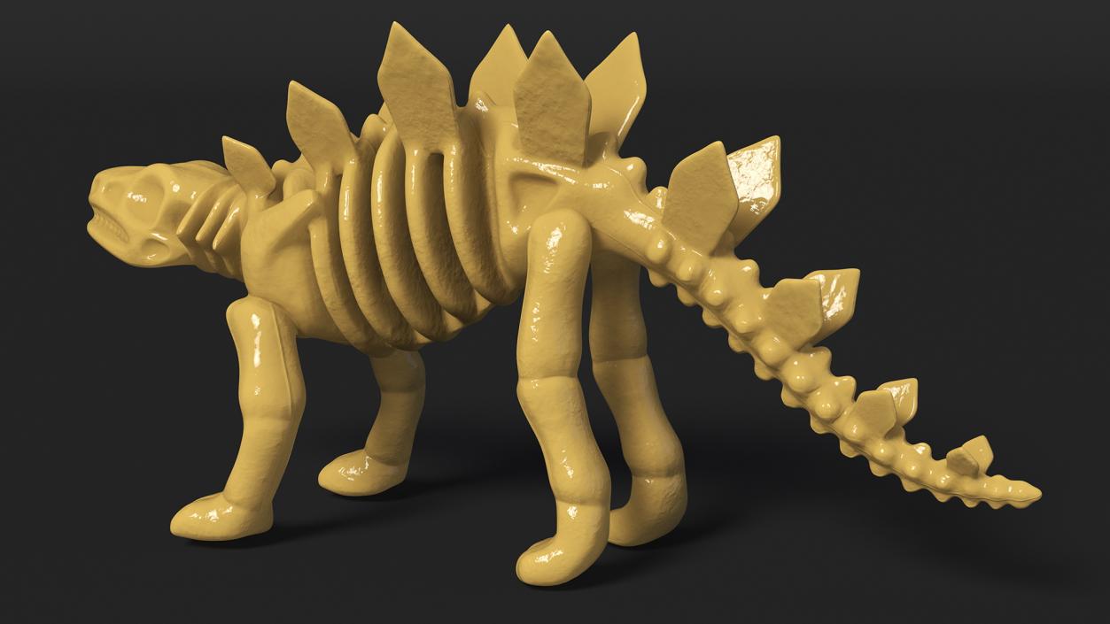 Stegosaurus Skeleton Plastic Toy 3D