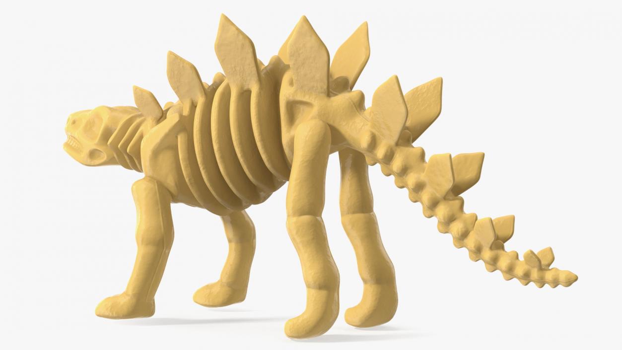 Stegosaurus Skeleton Plastic Toy 3D