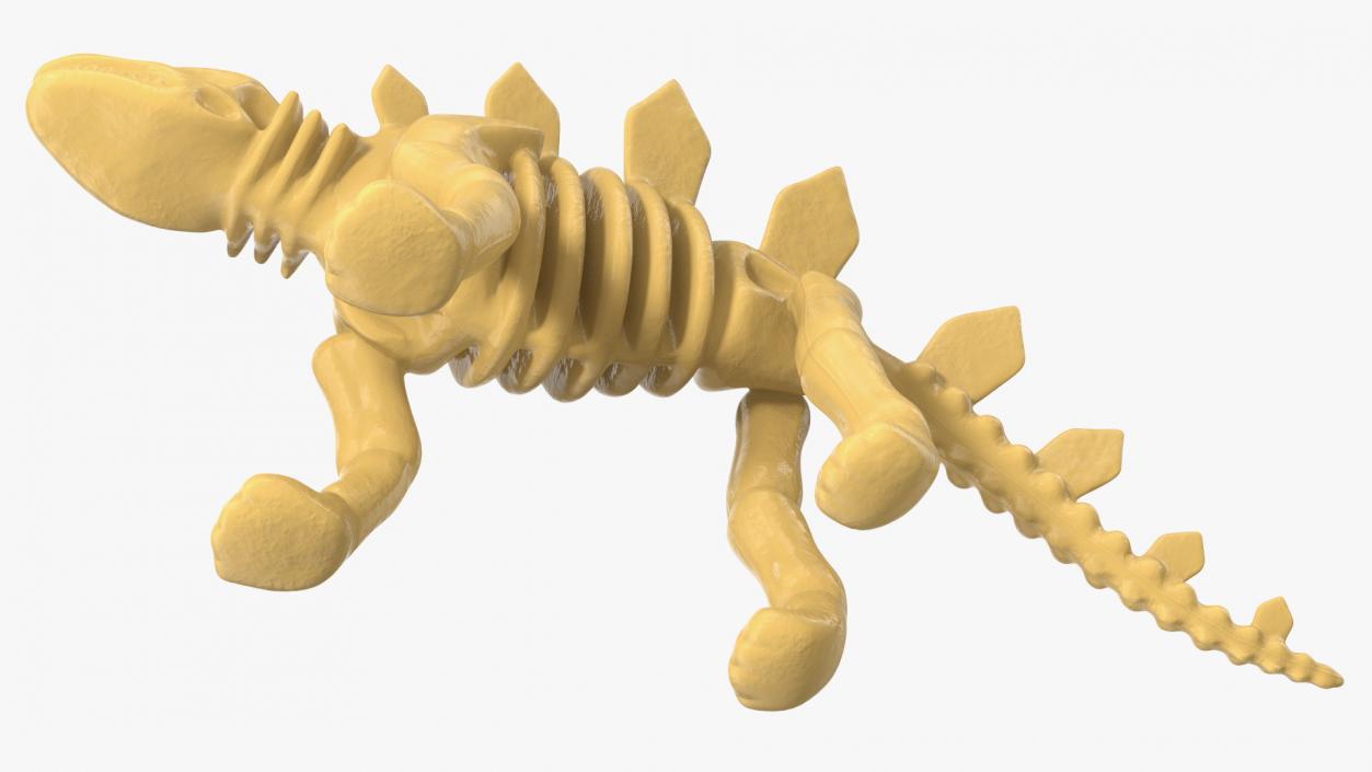 Stegosaurus Skeleton Plastic Toy 3D