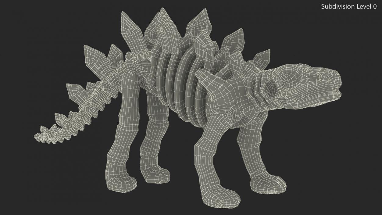 Stegosaurus Skeleton Plastic Toy 3D