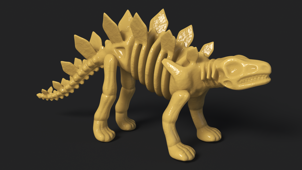 Stegosaurus Skeleton Plastic Toy 3D