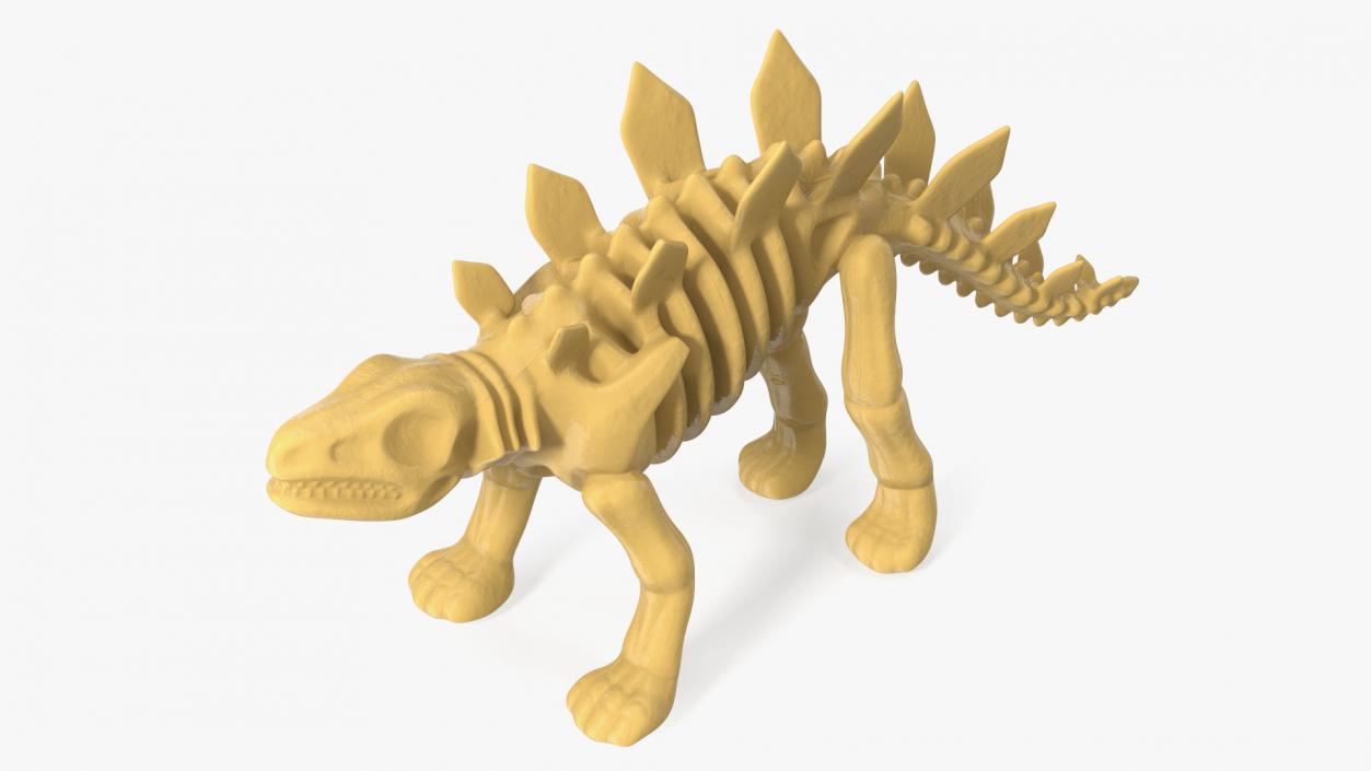 Stegosaurus Skeleton Plastic Toy 3D