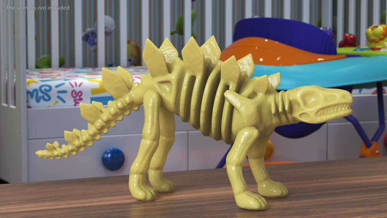 Stegosaurus Skeleton Plastic Toy 3D