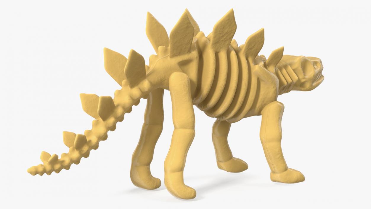 Stegosaurus Skeleton Plastic Toy 3D