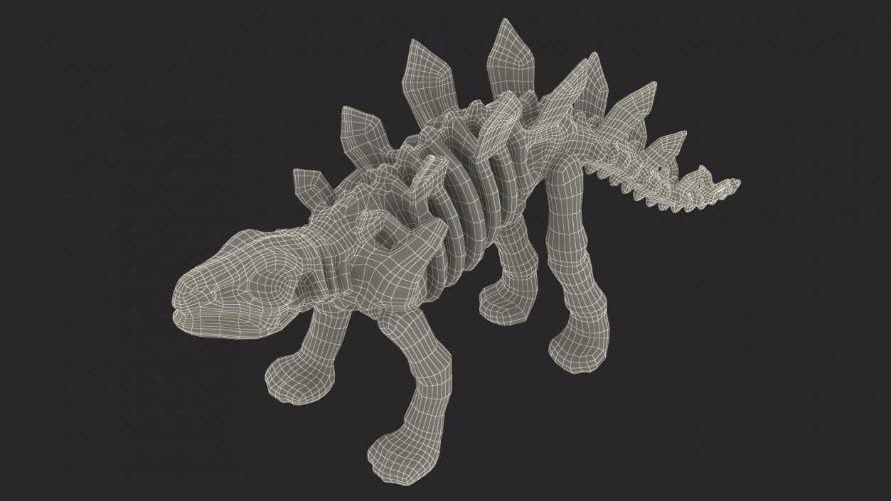 Stegosaurus Skeleton Plastic Toy 3D