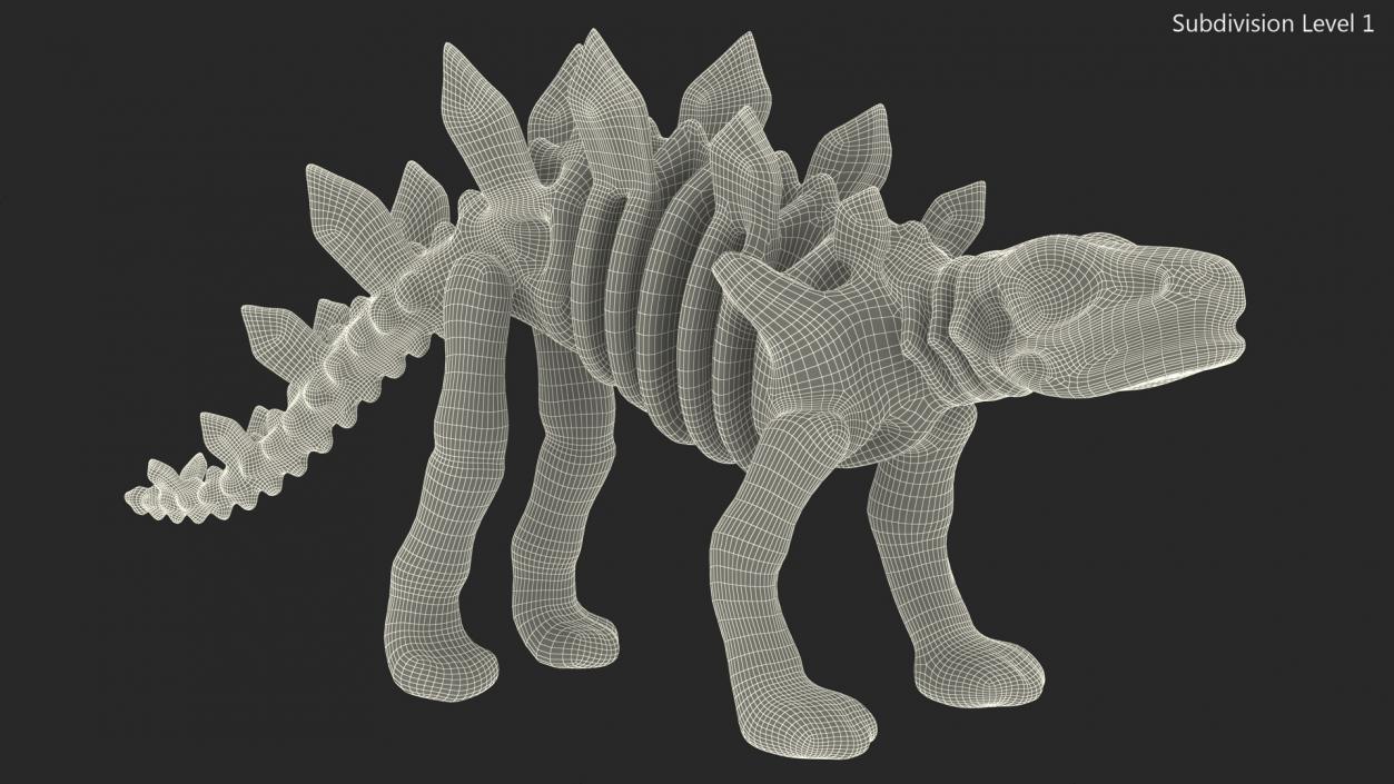 Stegosaurus Skeleton Plastic Toy 3D