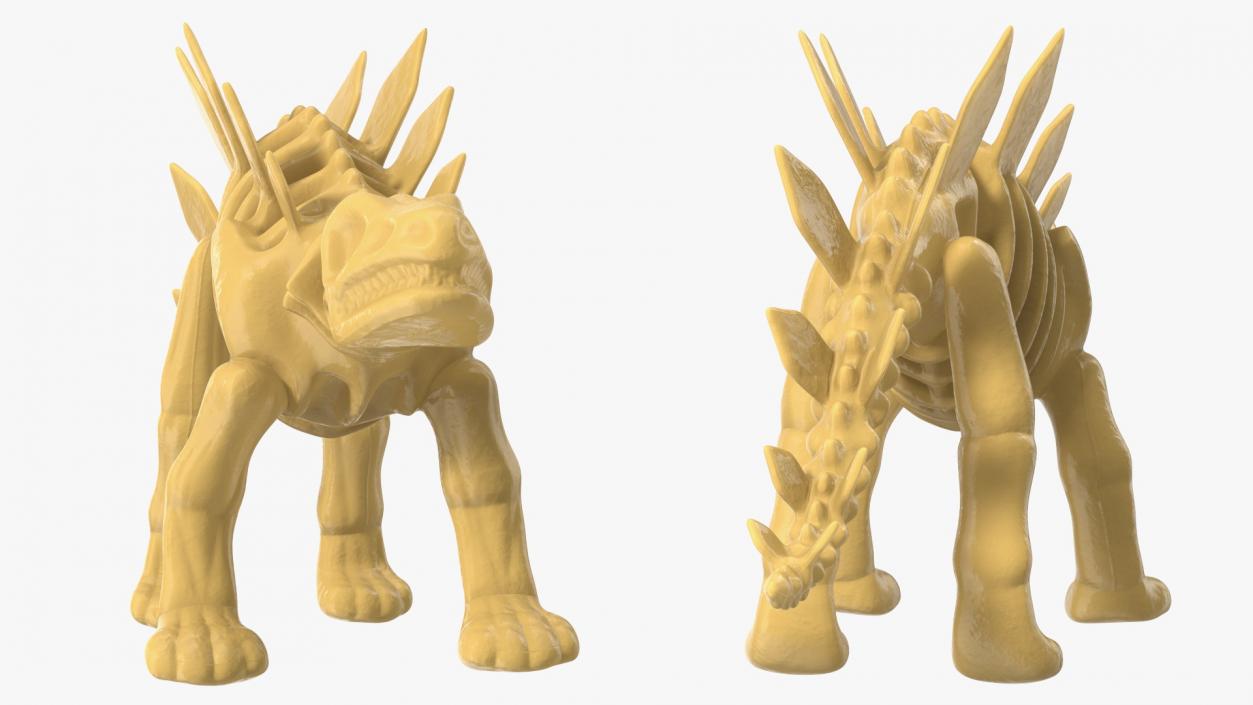 Stegosaurus Skeleton Plastic Toy 3D