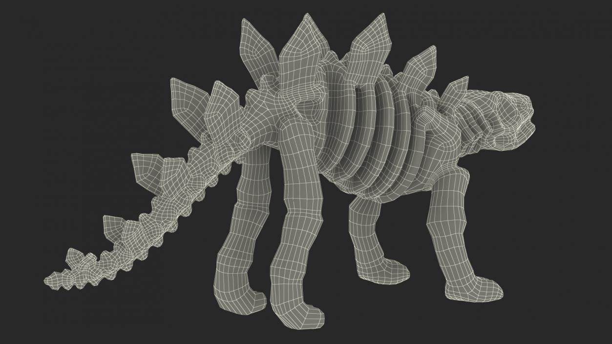 Stegosaurus Skeleton Plastic Toy 3D