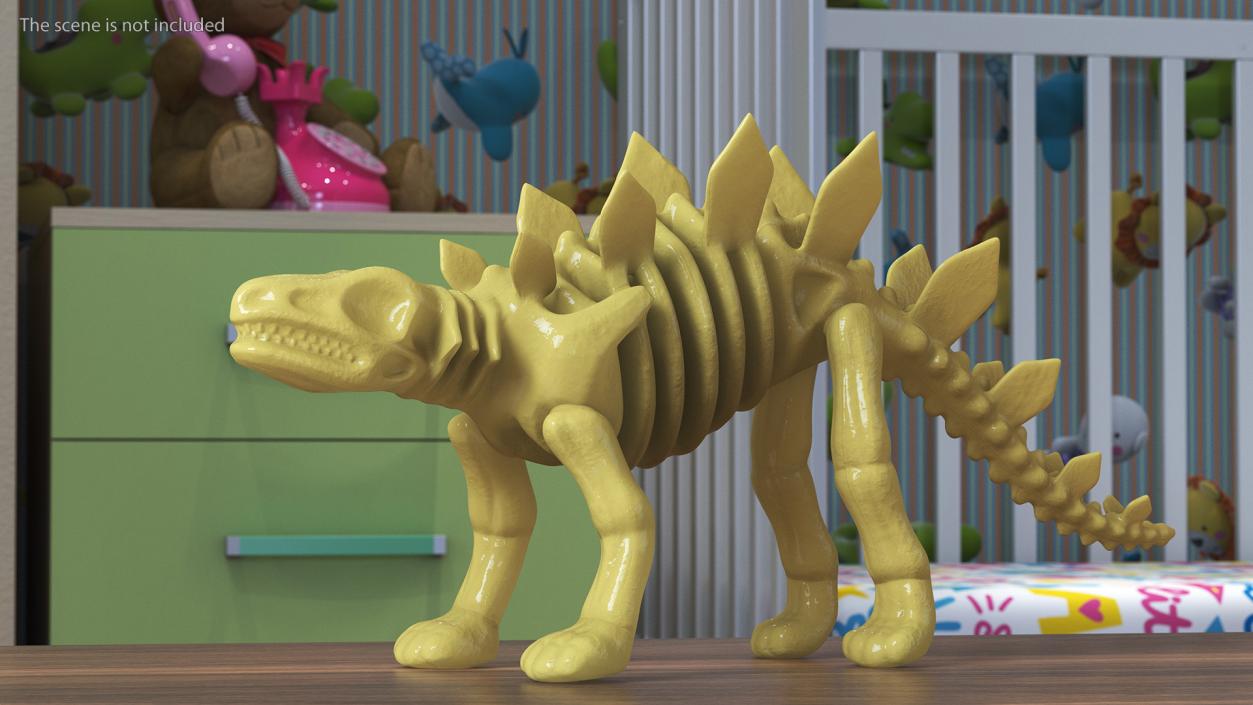 Stegosaurus Skeleton Plastic Toy 3D