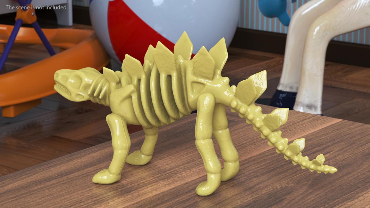 Stegosaurus Skeleton Plastic Toy 3D