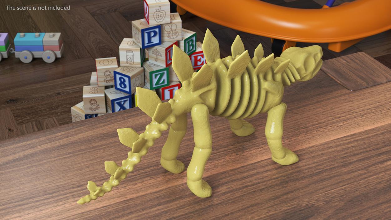 Stegosaurus Skeleton Plastic Toy 3D