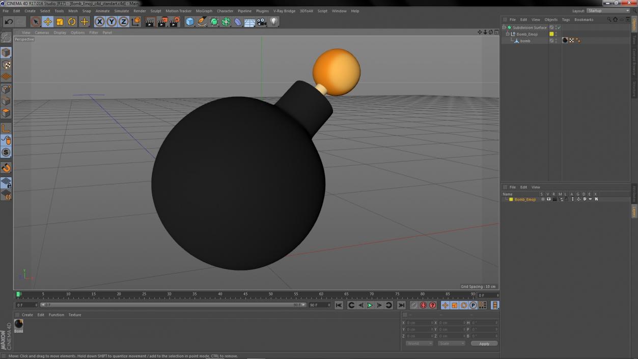 3D model Bomb Emoji