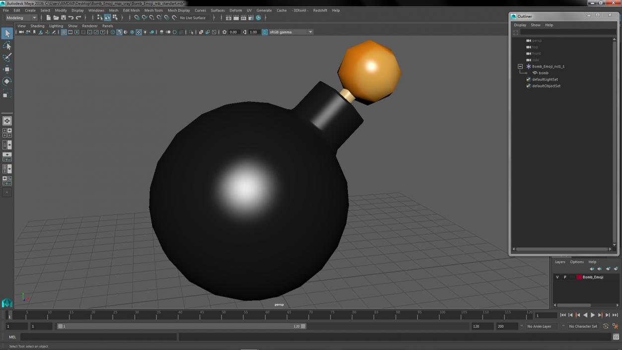 3D model Bomb Emoji