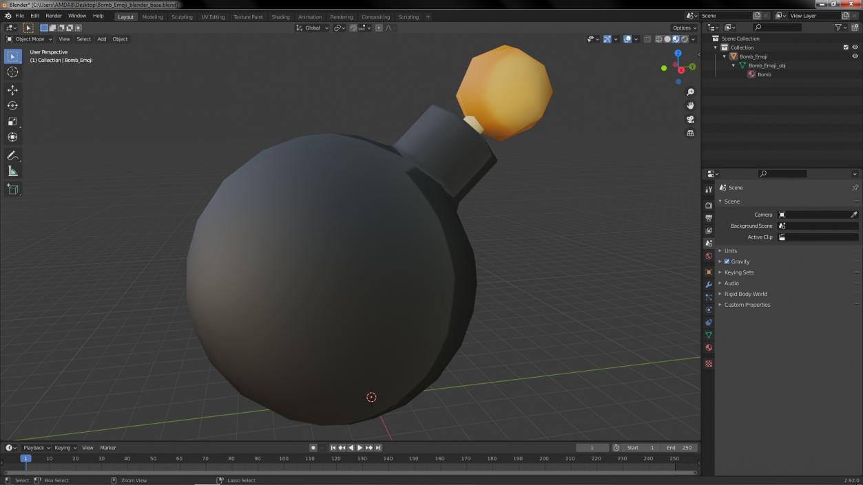 3D model Bomb Emoji