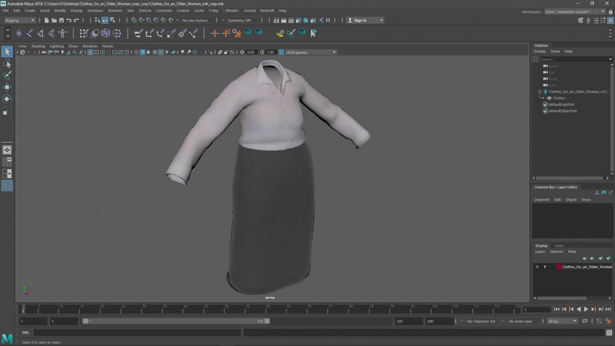 3D Clothes for an Older Woman