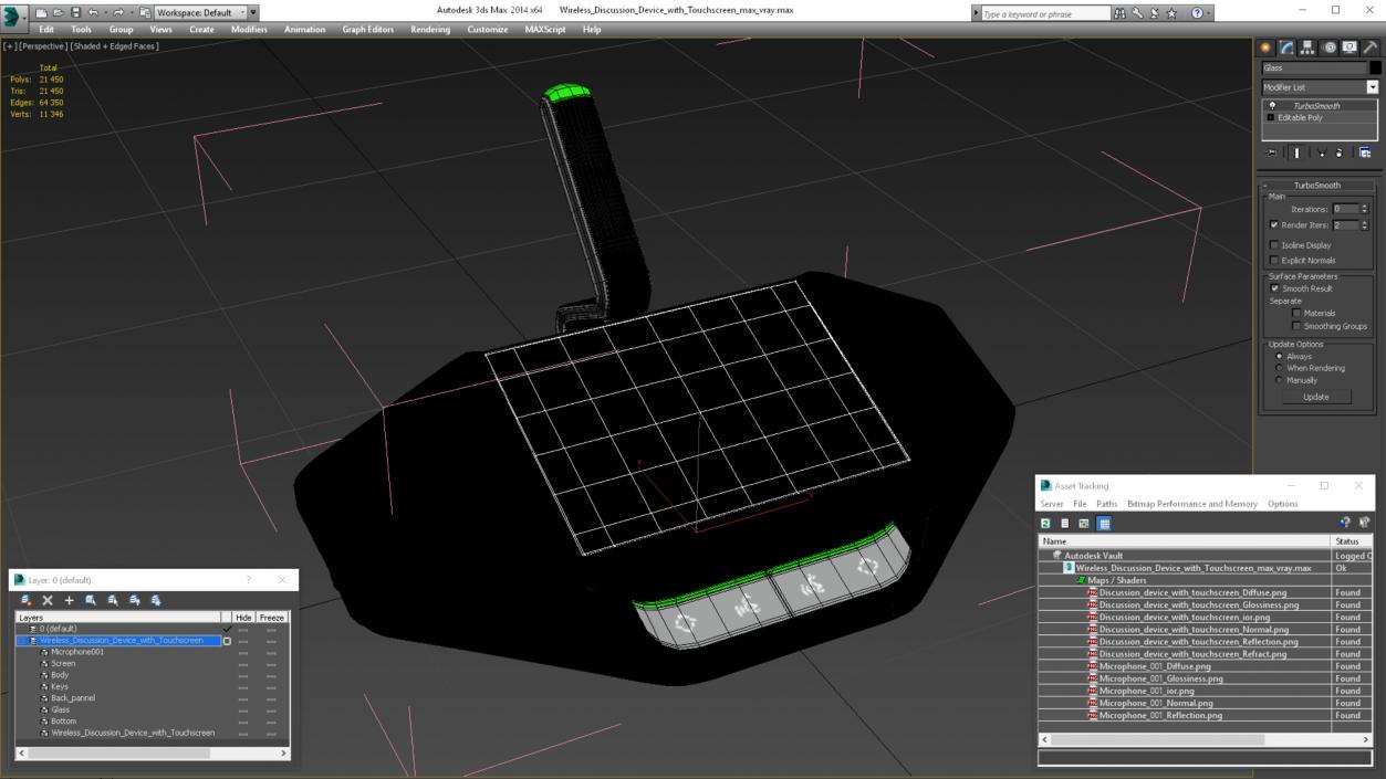 3D Wireless Discussion Device with Touchscreen model