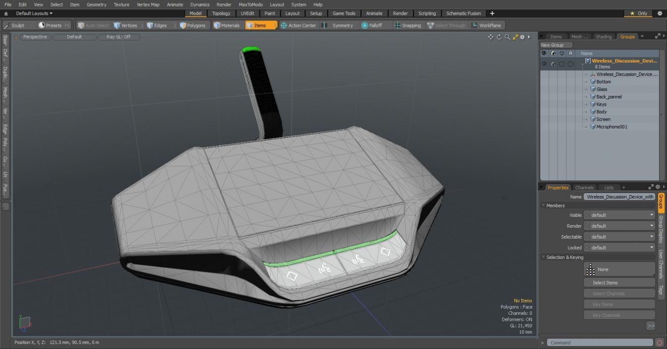 3D Wireless Discussion Device with Touchscreen model