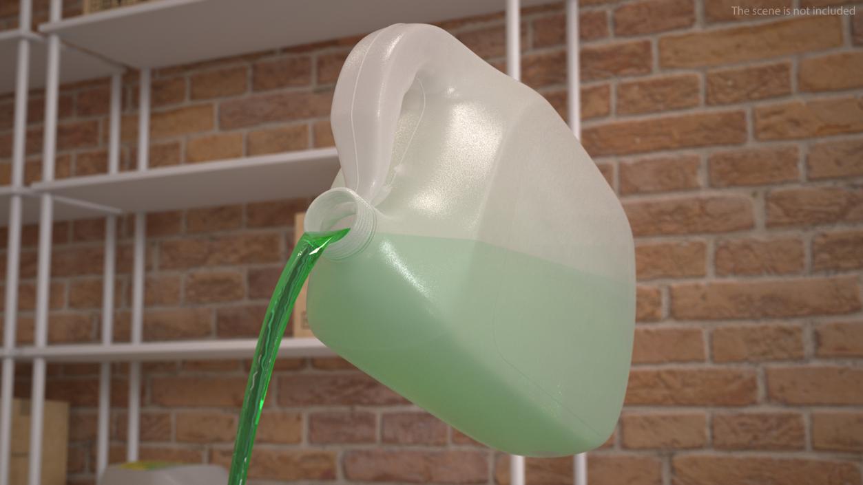 3D Plastic Canister with Green Liquid Pouring Out