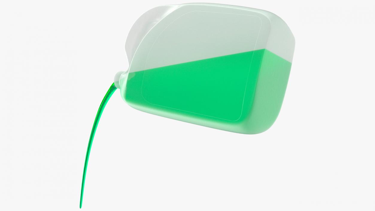 3D Plastic Canister with Green Liquid Pouring Out