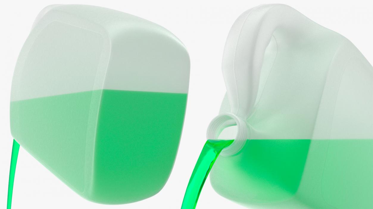 3D Plastic Canister with Green Liquid Pouring Out