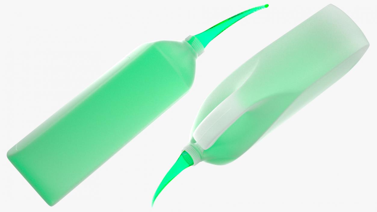 3D Plastic Canister with Green Liquid Pouring Out